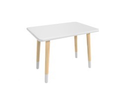 Детский стол Прямоугольный серый перламутр, с носочками