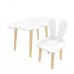 Детский комплект стол Облако и стул Уши зайца белый, Bambini Letto