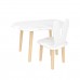 Детский комплект стол Облако и стул Уши зайца белый, Bambini Letto