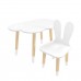 Детский комплект стол Облако и стул Уши зайца белый, с носочками, Bambini Letto