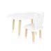 Детский комплект стол Облако и стул Уши зайца белый, с носочками, Bambini Letto