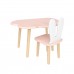 Детский комплект стол Облако и стул Уши зайца розовый, Bambini Letto