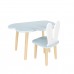 Детский комплект стол Облако и стул Уши зайца голубой, Bambini Letto