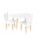 Детский комплект стол Облако и 2 стула Уши зайца белый, с носочками, Bambini Letto