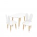 Детский комплект стол Облако и 2 стула Уши зайца белый, с носочками, Bambini Letto