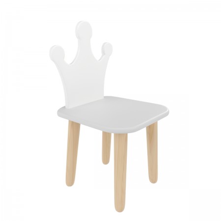 Детский стул Корона серый перламутр, Bambini Letto