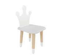 Детский стул Корона серый перламутр, с носочками