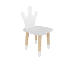 Детский стул Корона серый перламутр, с носочками