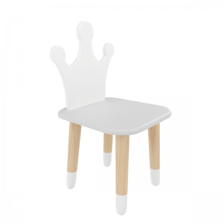 Детский стул Корона серый перламутр, с носочками, Bambini Letto