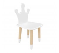 Детский стул Корона белый, с носочками 