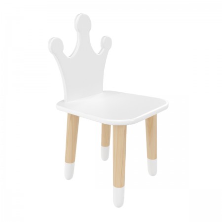 Детский стул Корона белый, с носочками , Bambini Letto