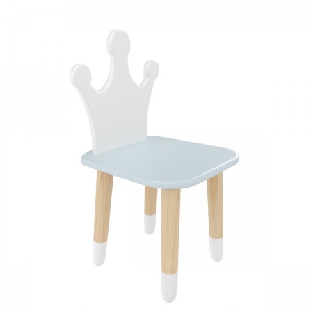 Детский стул Корона голубой, с носочками, Bambini Letto