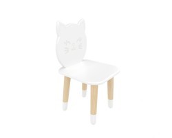 Детский стул Котик белый, с носочками