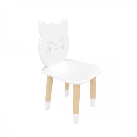 Детский стул Котик белый, с носочками, Bambini Letto