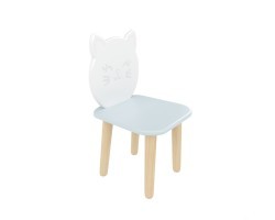 Детский стул Котик голубой