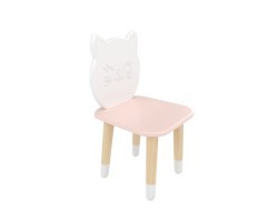 Детский стул Котик розовый, с носочками