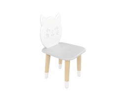 Детский стул Котик серый перламутр, с носочками