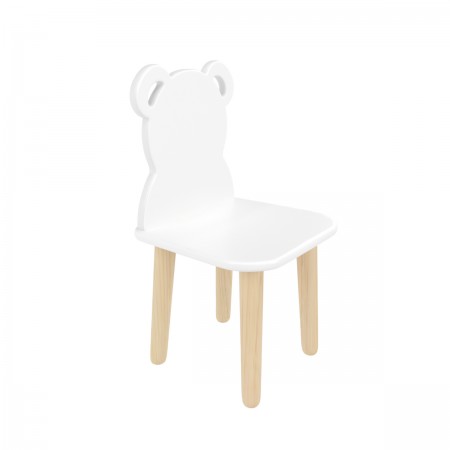 Детский стул Мишка белый, Bambini Letto
