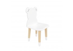 Детский стул Мишка белый, с носочками