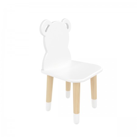 Детский стул Мишка белый, с носочками, Bambini Letto