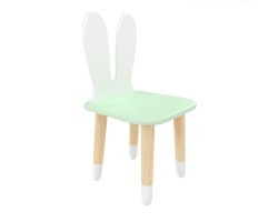 Детский стул Уши зайца мятная прохлада, с носочками