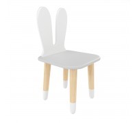 Детский стул Уши зайца серый перламутр, с носочками