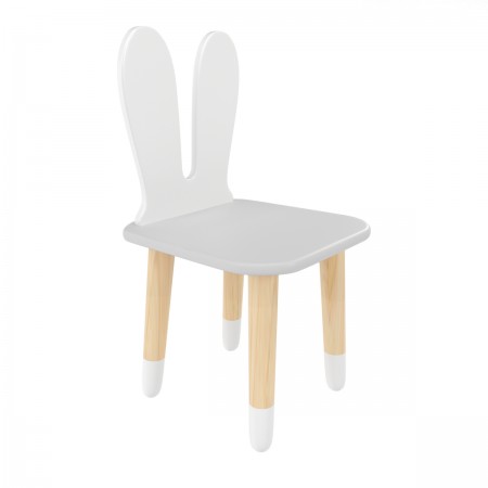 Детский стул Уши зайца серый перламутр, с носочками, Bambini Letto