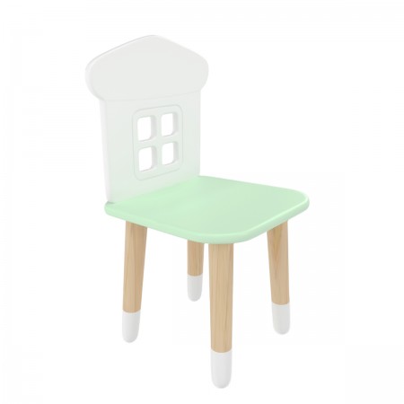 Детский стул Домик мятная прохлада, с носочками, Bambini Letto