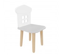 Детский стул Домик серый перламутр