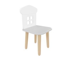 Детский стул Домик серый перламутр