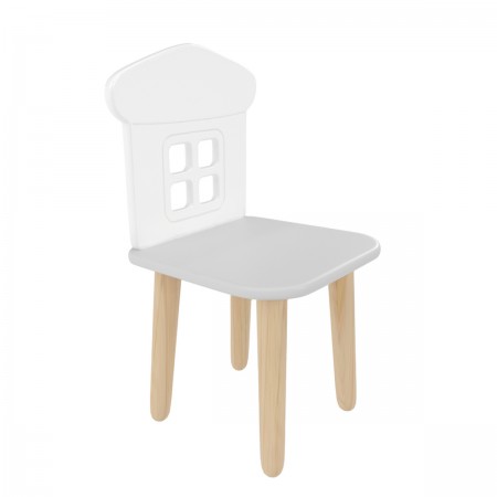 Детский стул Домик серый перламутр, Bambini Letto
