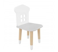 Детский стул Домик серый перламутр, с носочками