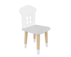 Детский стул Домик серый перламутр, с носочками Детский стул Домик серый перламутр, с носочками