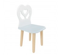 Детский стул Крылья с сердцем голубой