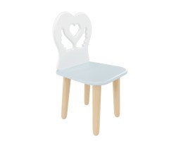 Детский стул Крылья с сердцем голубой