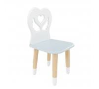 Детский стул Крылья с сердцем голубой, с носочками