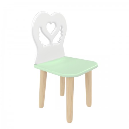 Детский стул Крылья с сердцем мятная прохлада, Bambini Letto
