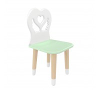 Детский стул Крылья с сердцем мятная прохлада, с носочками