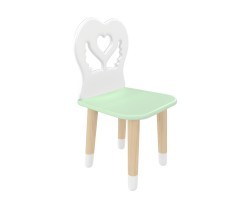 Детский стул Крылья с сердцем мятная прохлада, с носочками