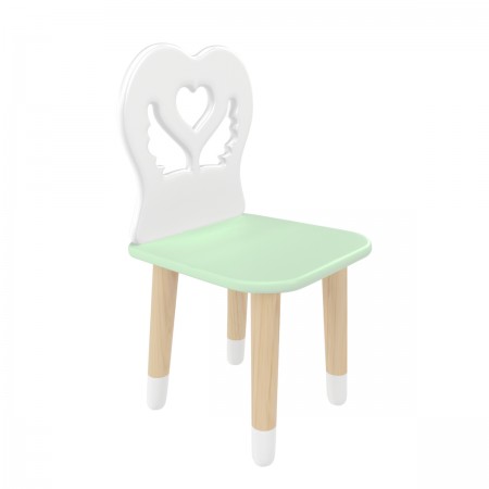 Детский стул Крылья с сердцем мятная прохлада, с носочками, Bambini Letto