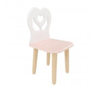 Детский стул Крылья с сердцем розовый