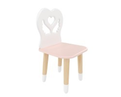 Детский стул Крылья с сердцем розовый, с носочками