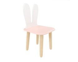 Детский стул Уши зайца розовый
