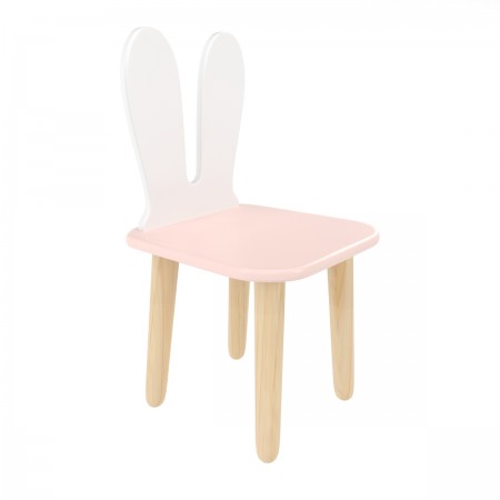 Детский стул Уши зайца розовый, Bambini Letto