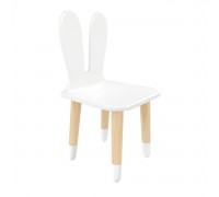 Детский стул Уши зайца белый, с носочками