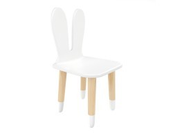Детский стул Уши зайца белый, с носочками