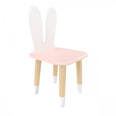 Детский стул Уши зайца розовый, с носочками, Bambini Letto