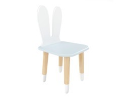 Детский стул Уши зайца голубой, с носочками