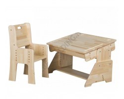 Растущая парта и стул - массив сосны