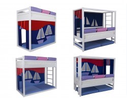  Кровать-перевертыш Мореход из натурального дерева 